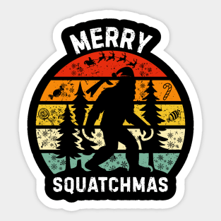 Retro Christmas Squatch Holiday Sticker